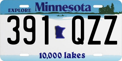 MN license plate 391QZZ