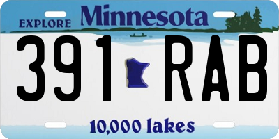 MN license plate 391RAB