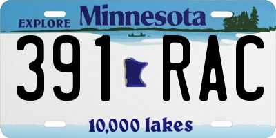 MN license plate 391RAC