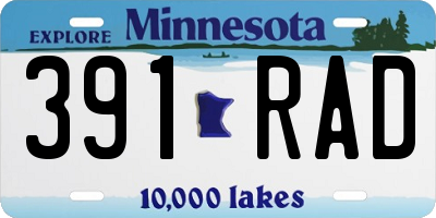 MN license plate 391RAD