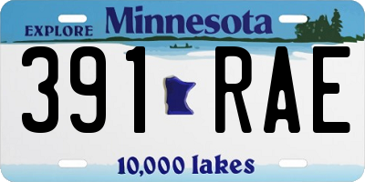 MN license plate 391RAE