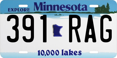 MN license plate 391RAG