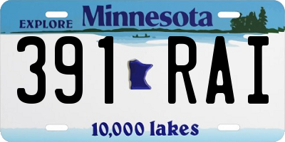 MN license plate 391RAI