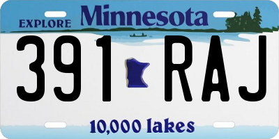 MN license plate 391RAJ