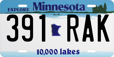 MN license plate 391RAK