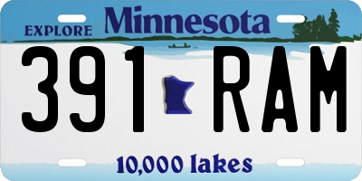 MN license plate 391RAM