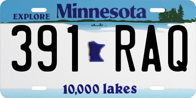 MN license plate 391RAQ