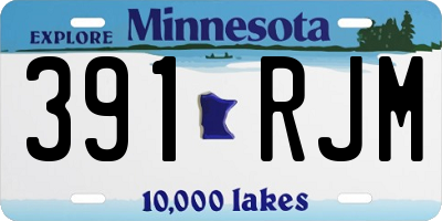MN license plate 391RJM