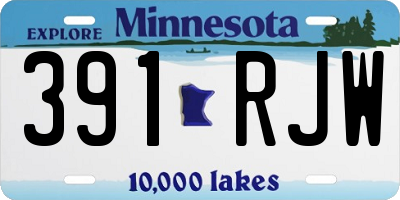 MN license plate 391RJW