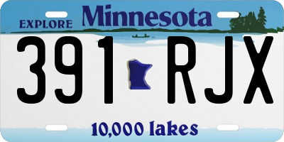 MN license plate 391RJX