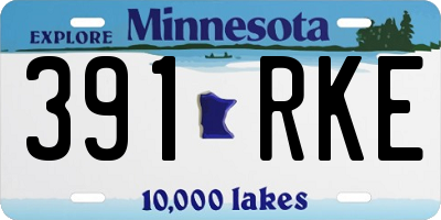 MN license plate 391RKE
