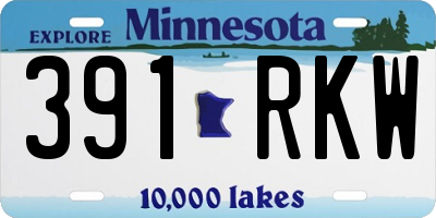 MN license plate 391RKW