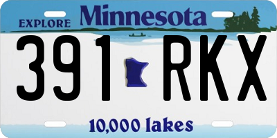 MN license plate 391RKX
