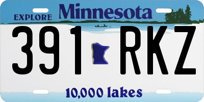MN license plate 391RKZ