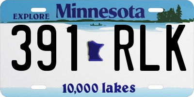 MN license plate 391RLK