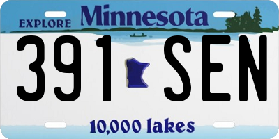 MN license plate 391SEN