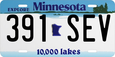 MN license plate 391SEV