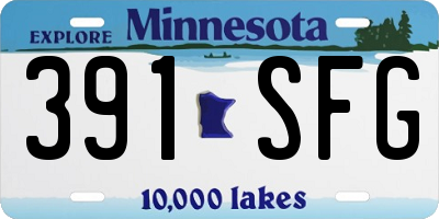 MN license plate 391SFG