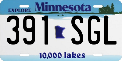 MN license plate 391SGL