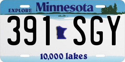 MN license plate 391SGY