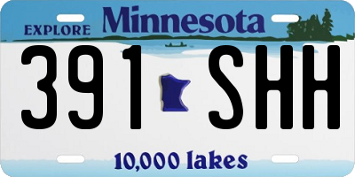 MN license plate 391SHH