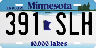 MN license plate 391SLH