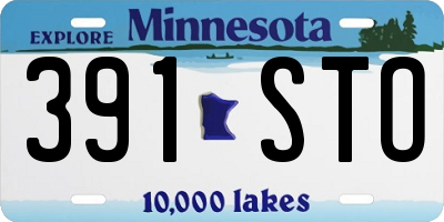 MN license plate 391STO