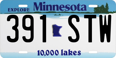 MN license plate 391STW