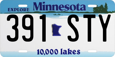 MN license plate 391STY