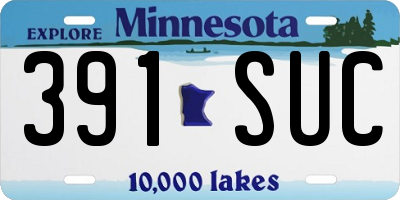 MN license plate 391SUC