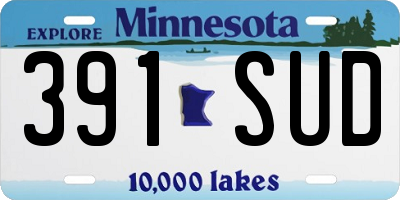MN license plate 391SUD
