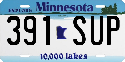 MN license plate 391SUP