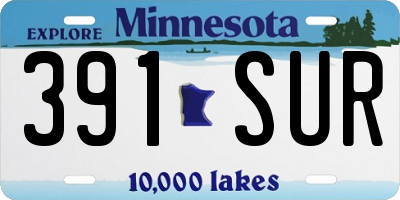 MN license plate 391SUR