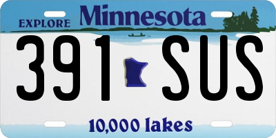MN license plate 391SUS