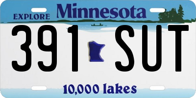 MN license plate 391SUT