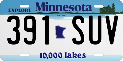 MN license plate 391SUV