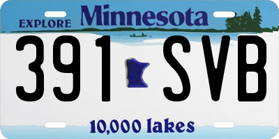 MN license plate 391SVB