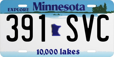 MN license plate 391SVC