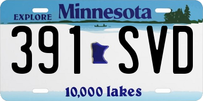 MN license plate 391SVD