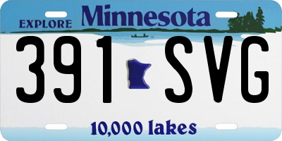 MN license plate 391SVG