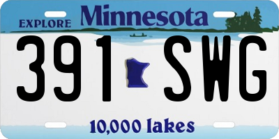 MN license plate 391SWG