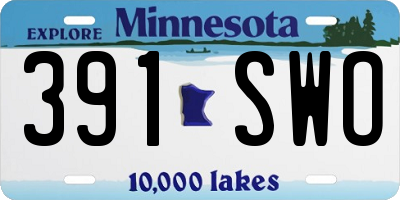 MN license plate 391SWO