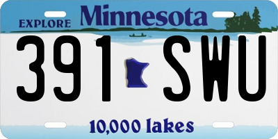 MN license plate 391SWU