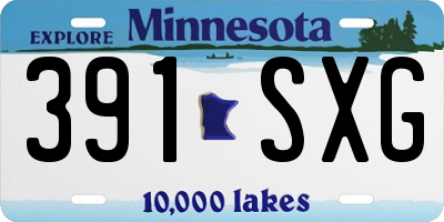 MN license plate 391SXG