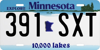 MN license plate 391SXT