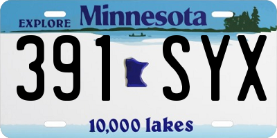 MN license plate 391SYX