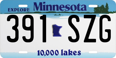 MN license plate 391SZG