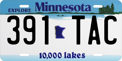 MN license plate 391TAC