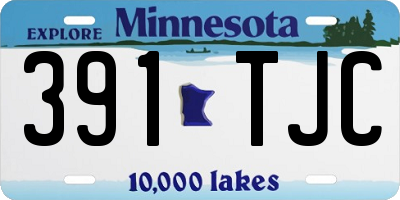 MN license plate 391TJC