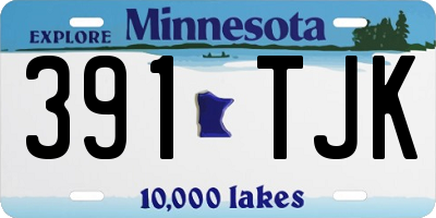 MN license plate 391TJK